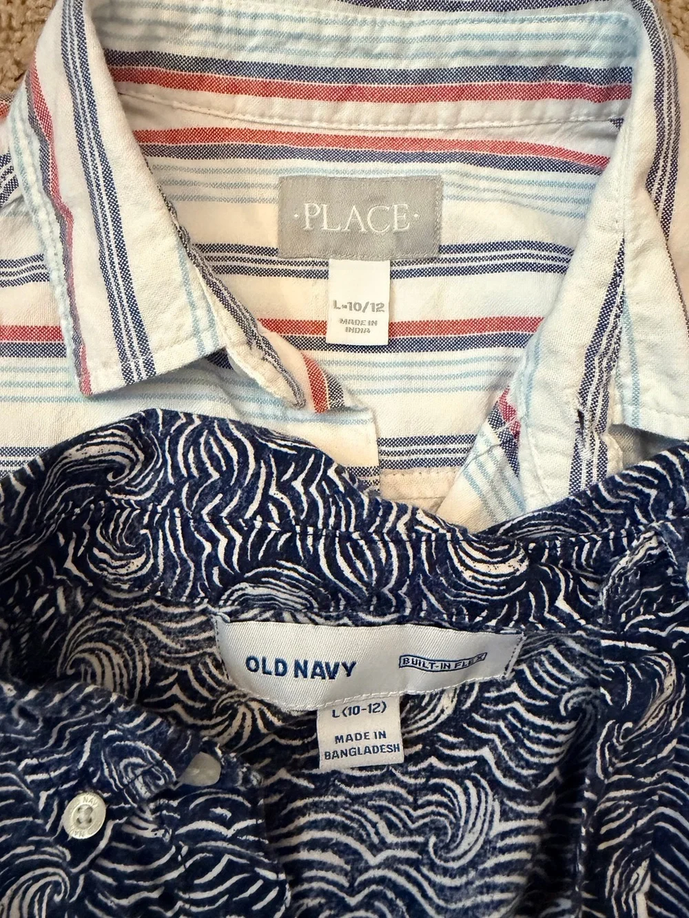 2 Boys Button-Up Shirts Size 10/12 (L) | Old Navy & Children’s Place
